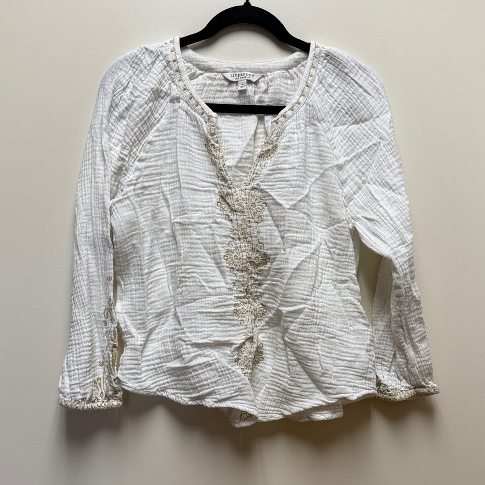 Liverpool White Textured Blouse
